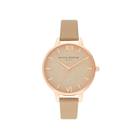 Woven Dial Toffee & Rose Gold Watch
