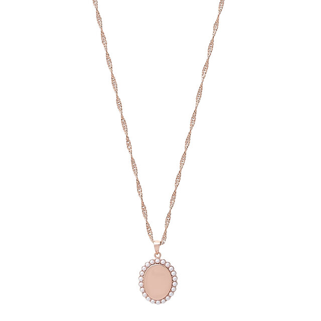 Collier Antique Pearl or rose à pendentif