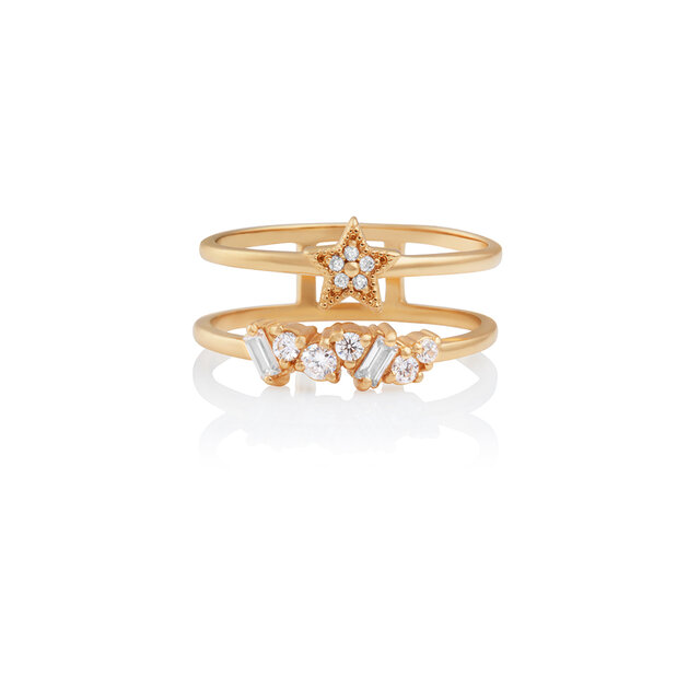 Bague Celestial double anneau or L