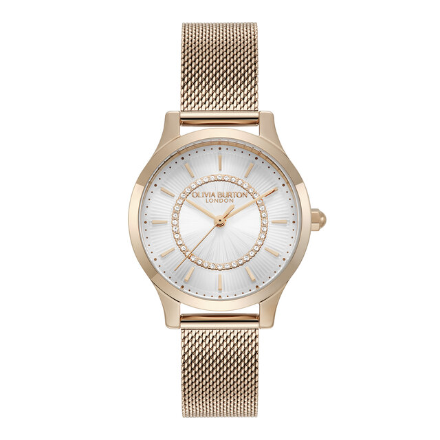 30mm Wonderlust White & Rose Gold Mesh Watch