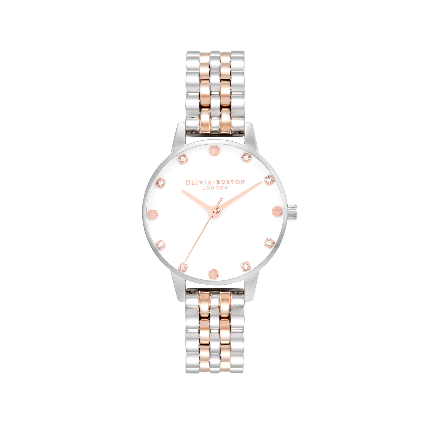 30mm Silver & Rose Gold Bracelet Watch & Classic Bracelet Gift Set