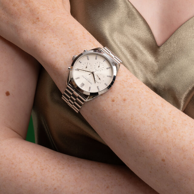 38mm City Classic Multifunction Silver Bracelet Watch