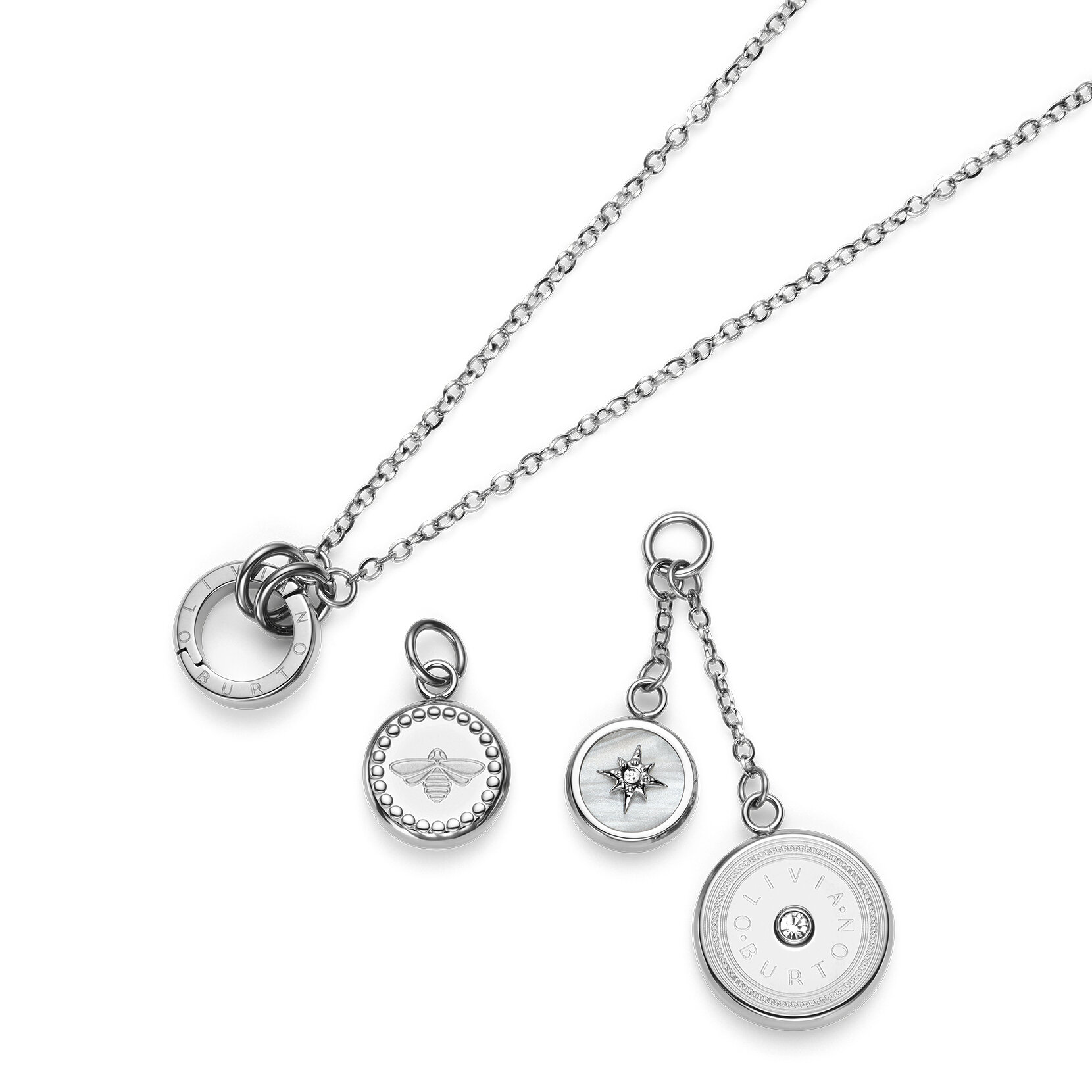 Collier Charms Abeille & Étoile Polaire Argent