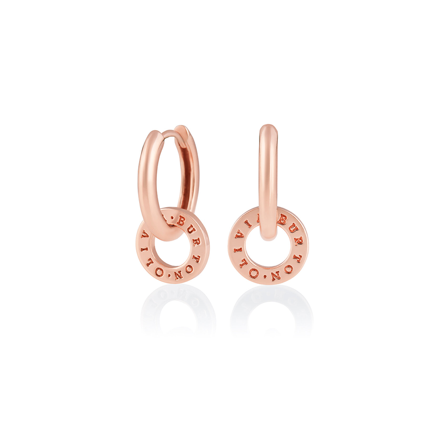 Boucles d’oreilles Interlink Huggies or rose