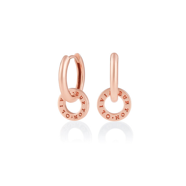 Rose Gold Interlink Huggie Hoops