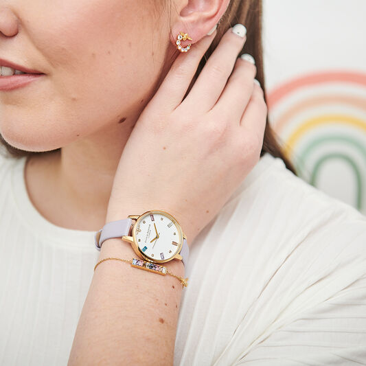 Rainbow Bee Gold Bracelet