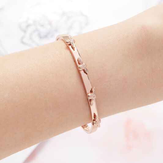 3D Bee Rose Gold Bangle