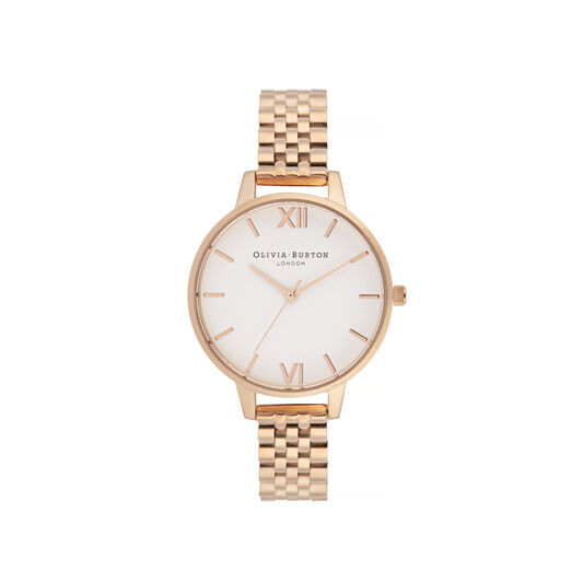 White Dial, Rose Gold Bracelet Watch