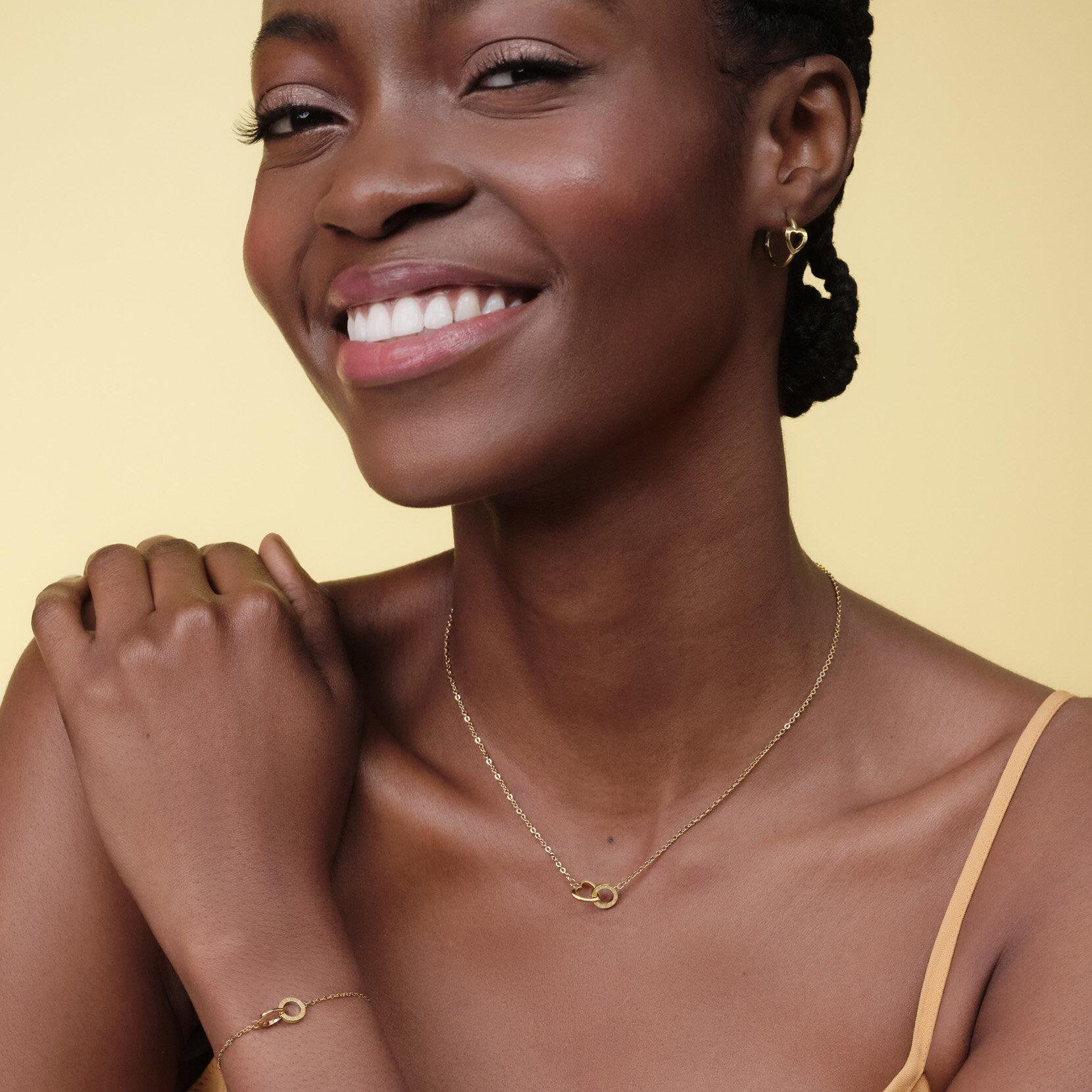 Kindred Interlink Heart Gold Plated Necklace