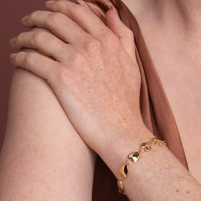 Bracelet Locked Heart Or plaqué