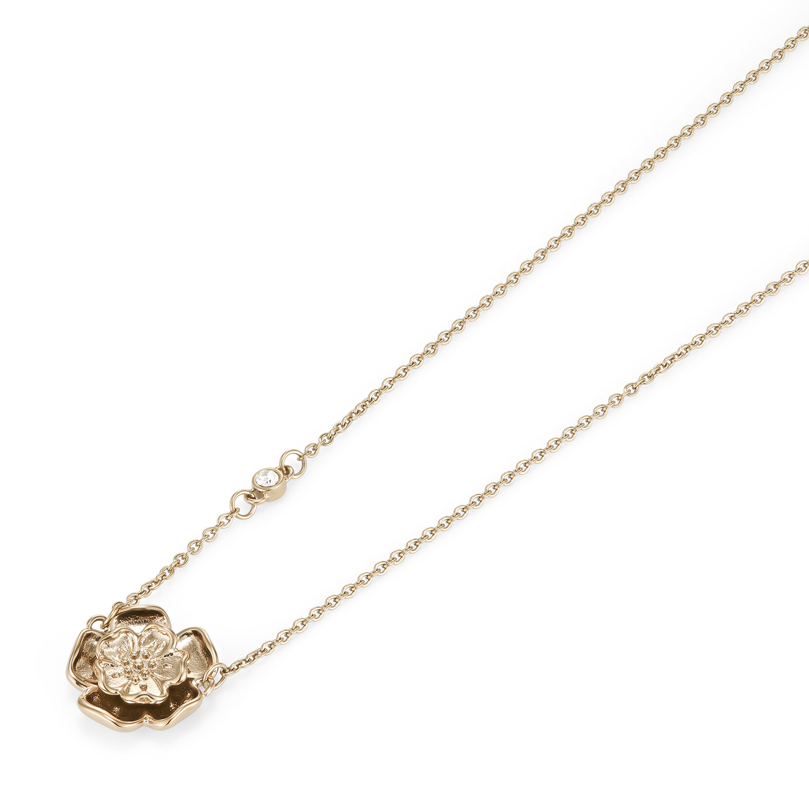 Collier pendentif Tudor Rose Or rose