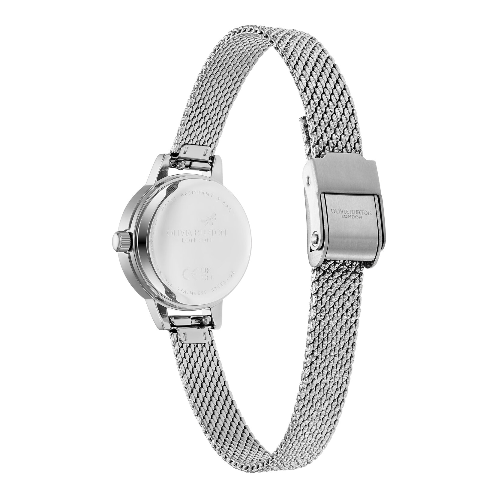 23mm Mini White & Silver Mesh Watch