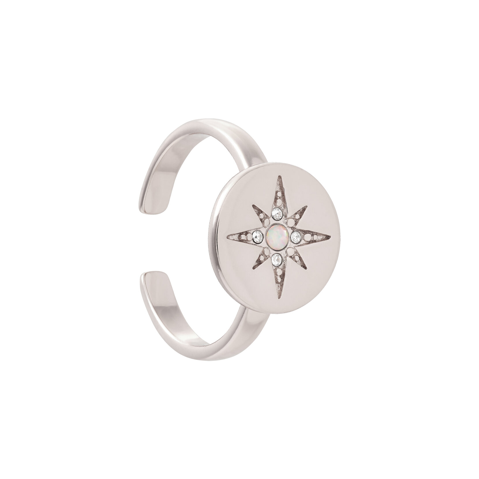 Bague Noth Star opale et argent à disque