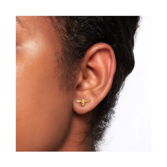 Celebration Gold & Citrine Bee Studs