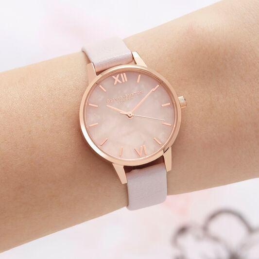 Semi Precious Blossom & Rose Gold Watch