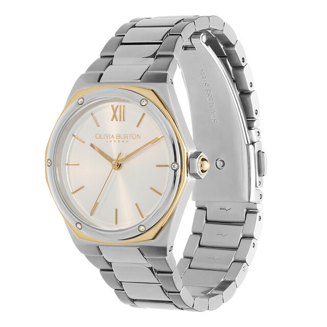 33mm Hexa White, Gold & Silver Bracelet Watch
