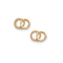 Gold Interlink Stud Earrings