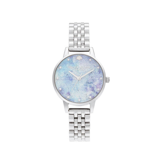 Deep Sea Midi Dial Faux Pearl Markers Silver Watch