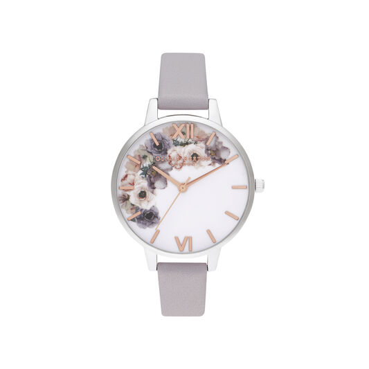 Watercolour Florals Demi Grey Lilac Rose Gold & Silver