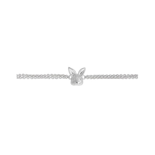 3D Bunny Silver Bracelet