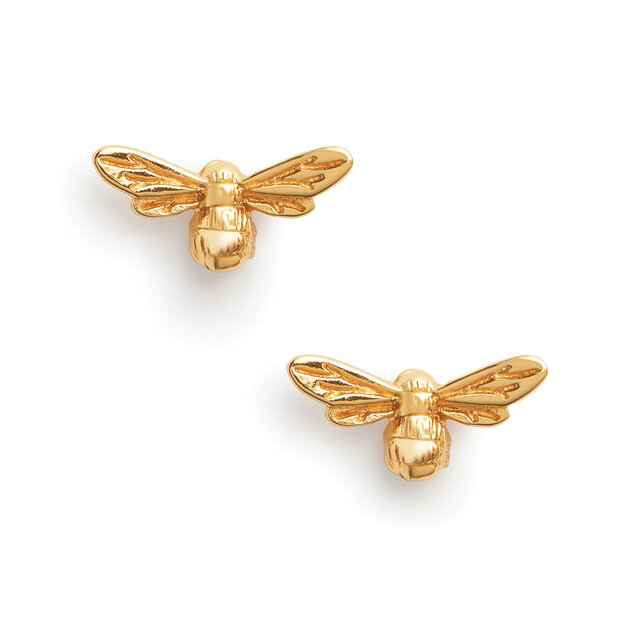 Gold Bee Stud Earrings