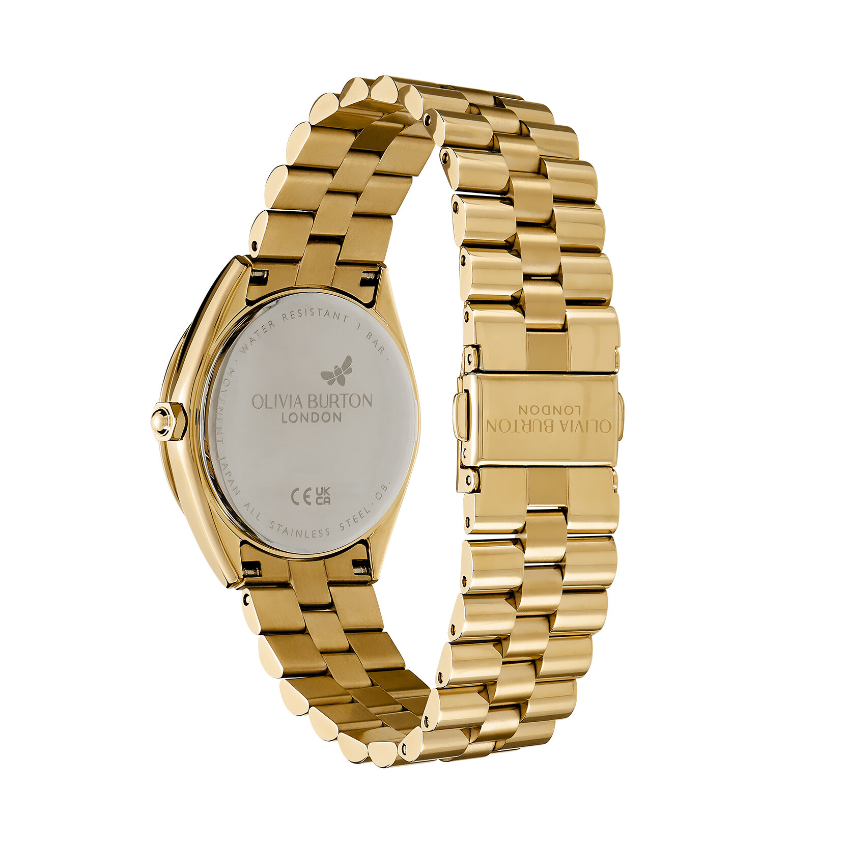 34mm Bejewelled Gold Bracelet Watch