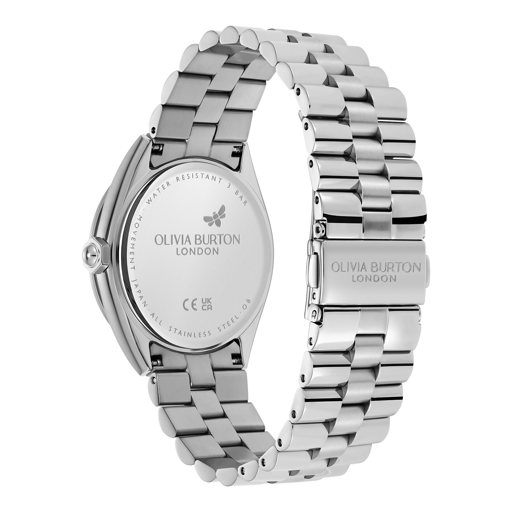 36mm Swirled Silver Bracelet Watch