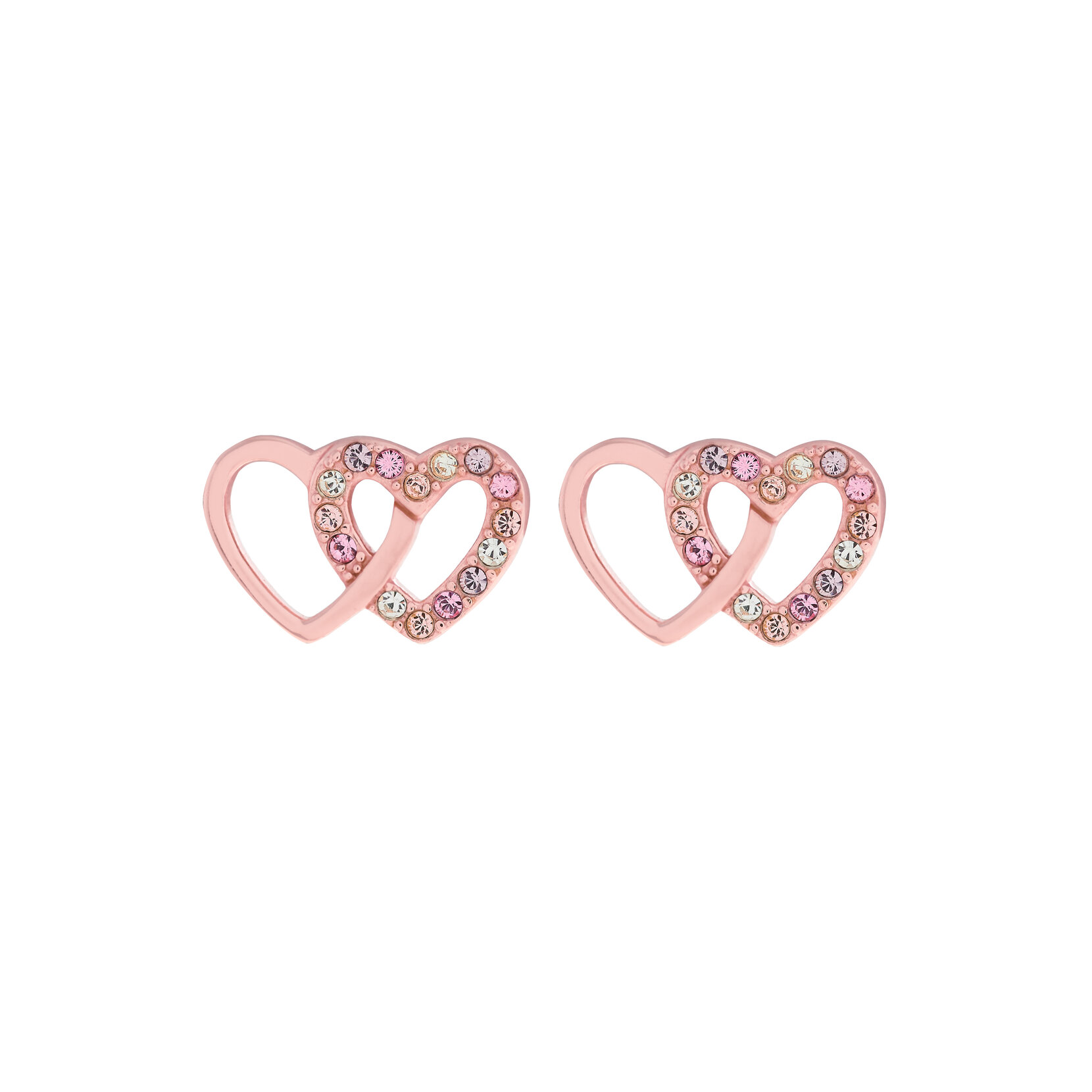 Coffret cadeau bracelet et clous d’oreilles Classics Interlink Heart or rose