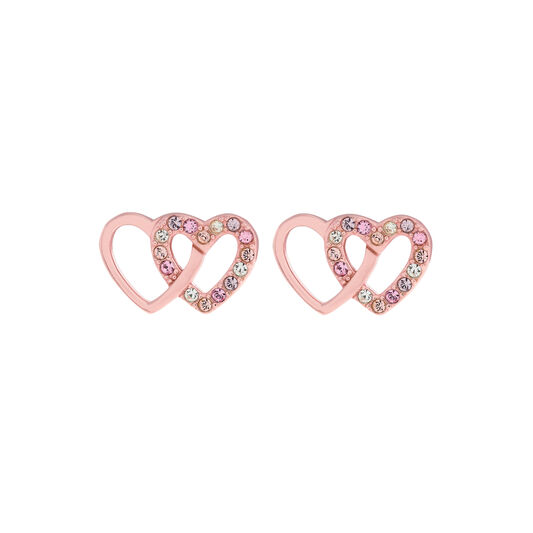 Classics Interlink Heart Rose Gold Bracelet & Studs Gift Set