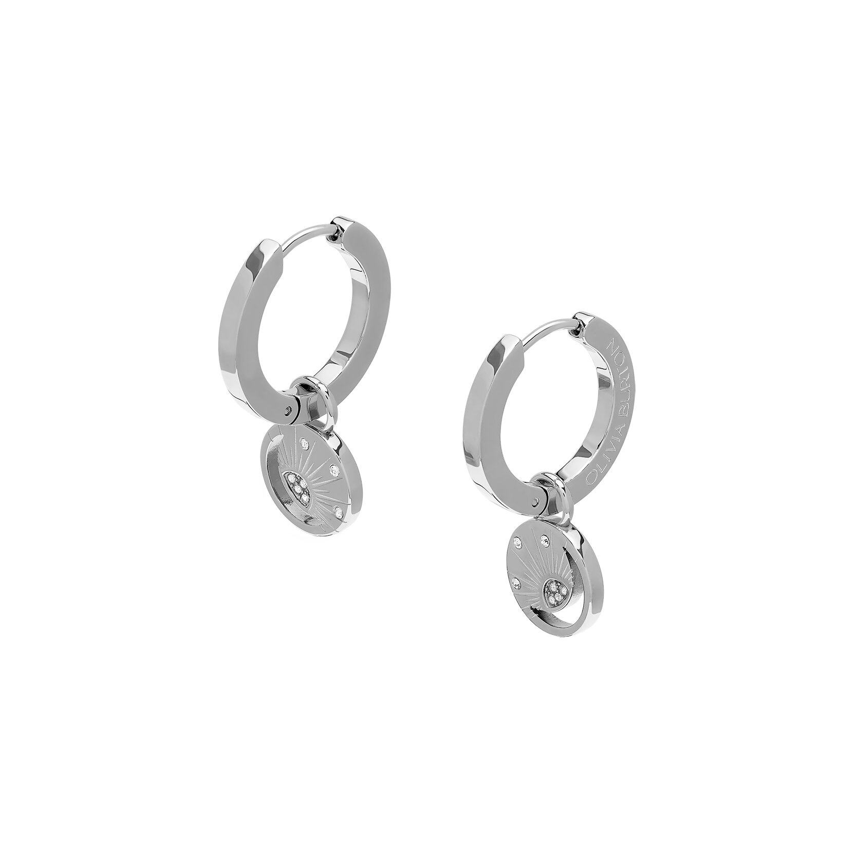 Boucles d'oreilles Créoles Soleil Céleste Argent