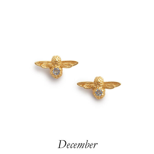 Celebration Gold & Blue Zircon Bee Studs