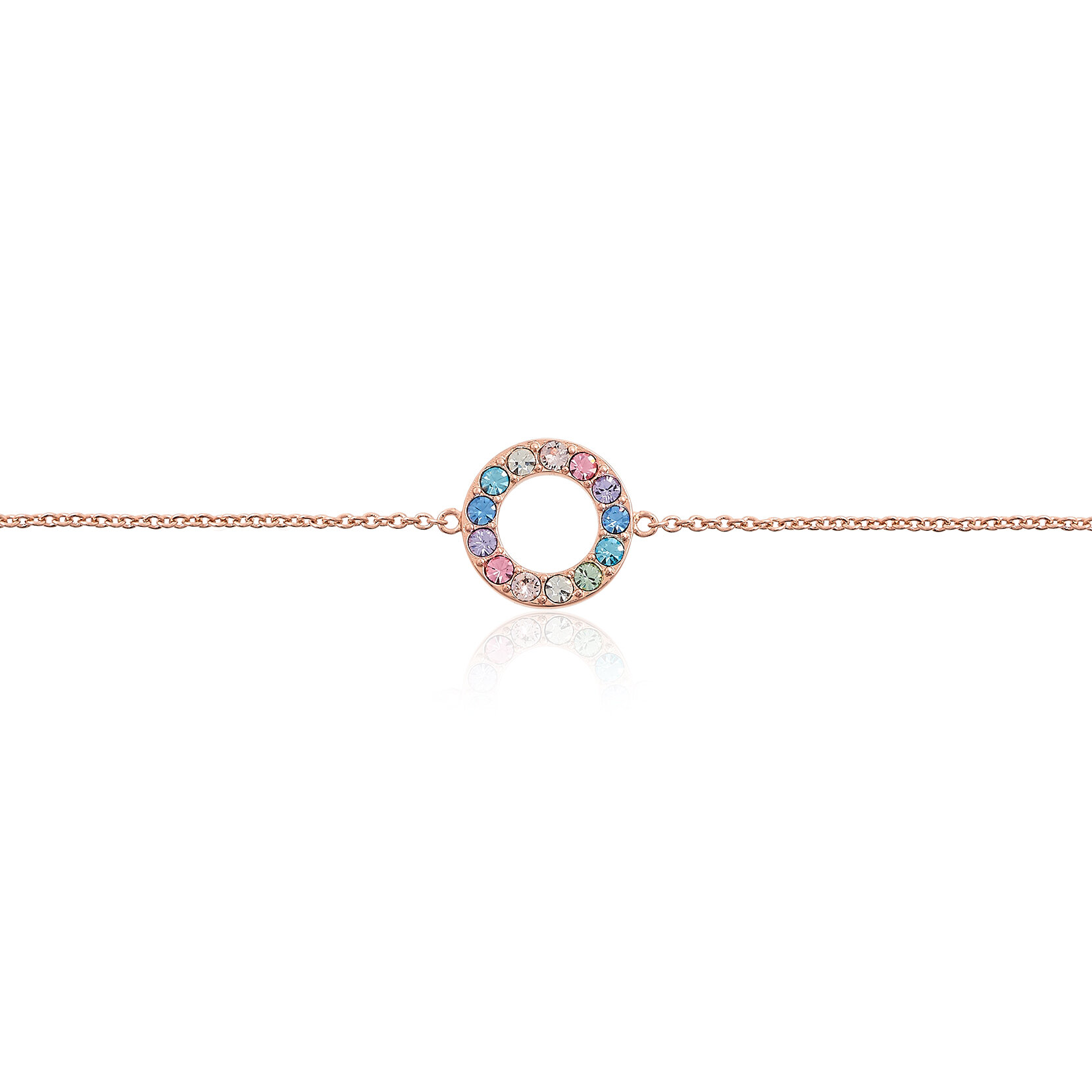 Rose Gold Rainbow Halo Bracelet