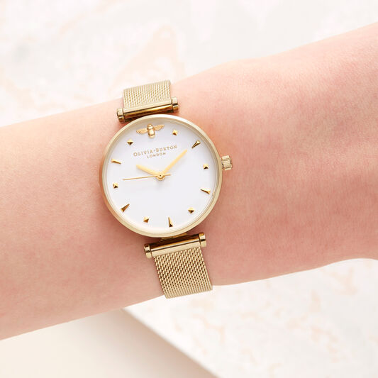 Queen Bee Gold Mesh Watch