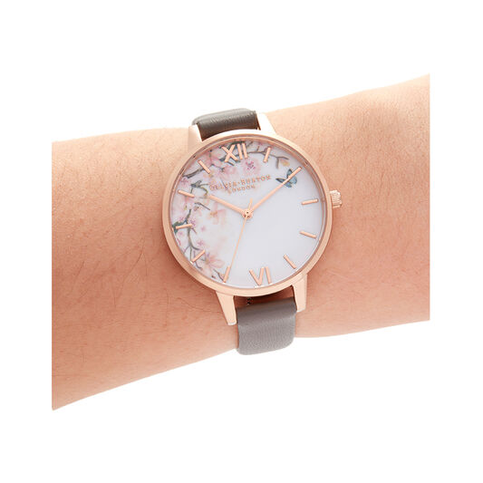 Pretty Blossom Grey & Rose Gold Watch