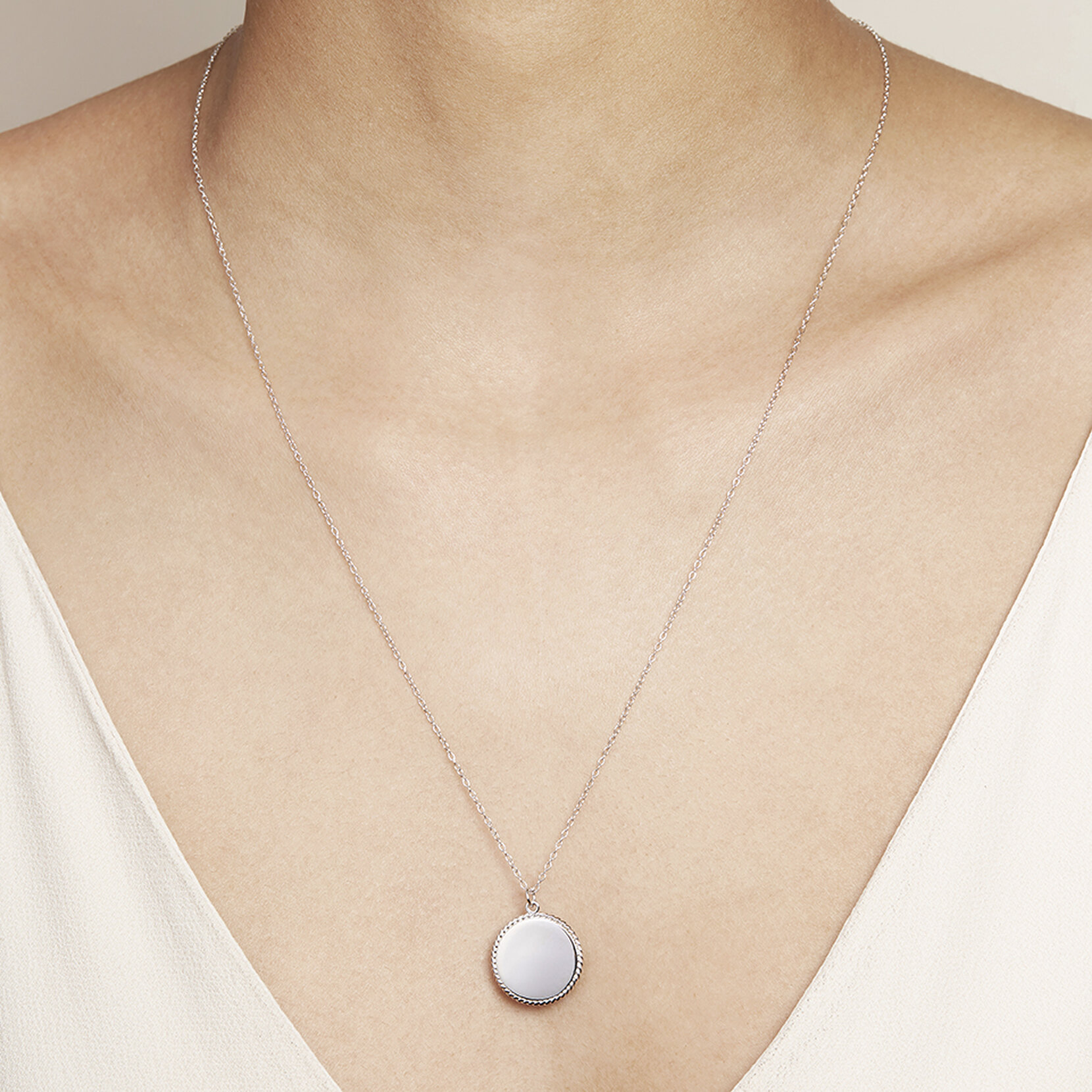 Collier argent à médaillon Engravable