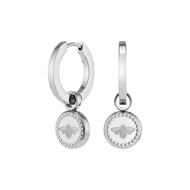Boucles d'oreilles Créoles Charms Abeille Argent