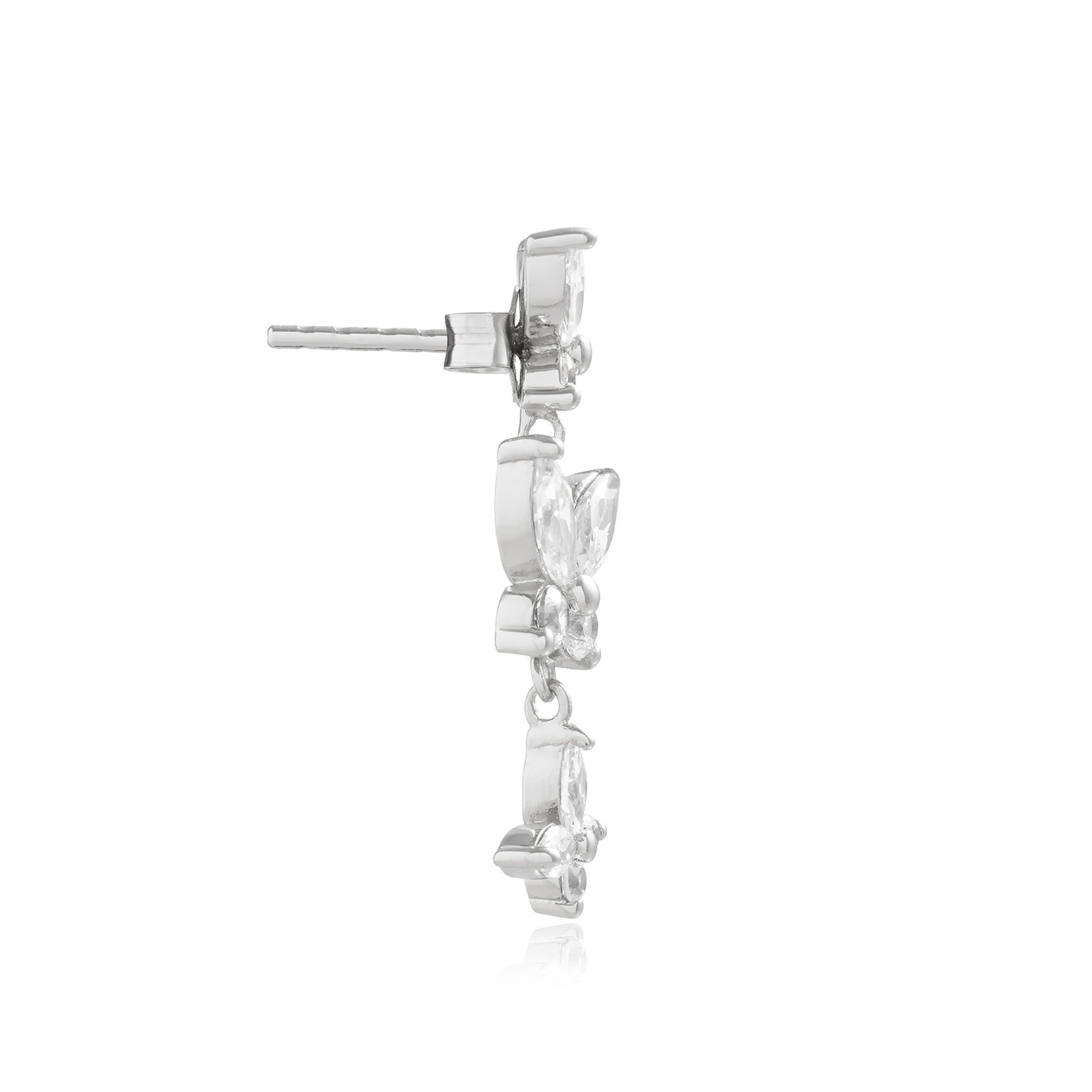 Silver Marquise Drop Earrings