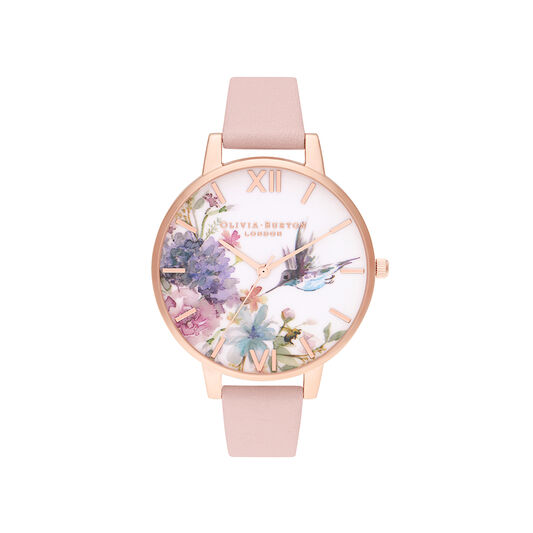 Painterly Prints Pink & Rose Gold Watch