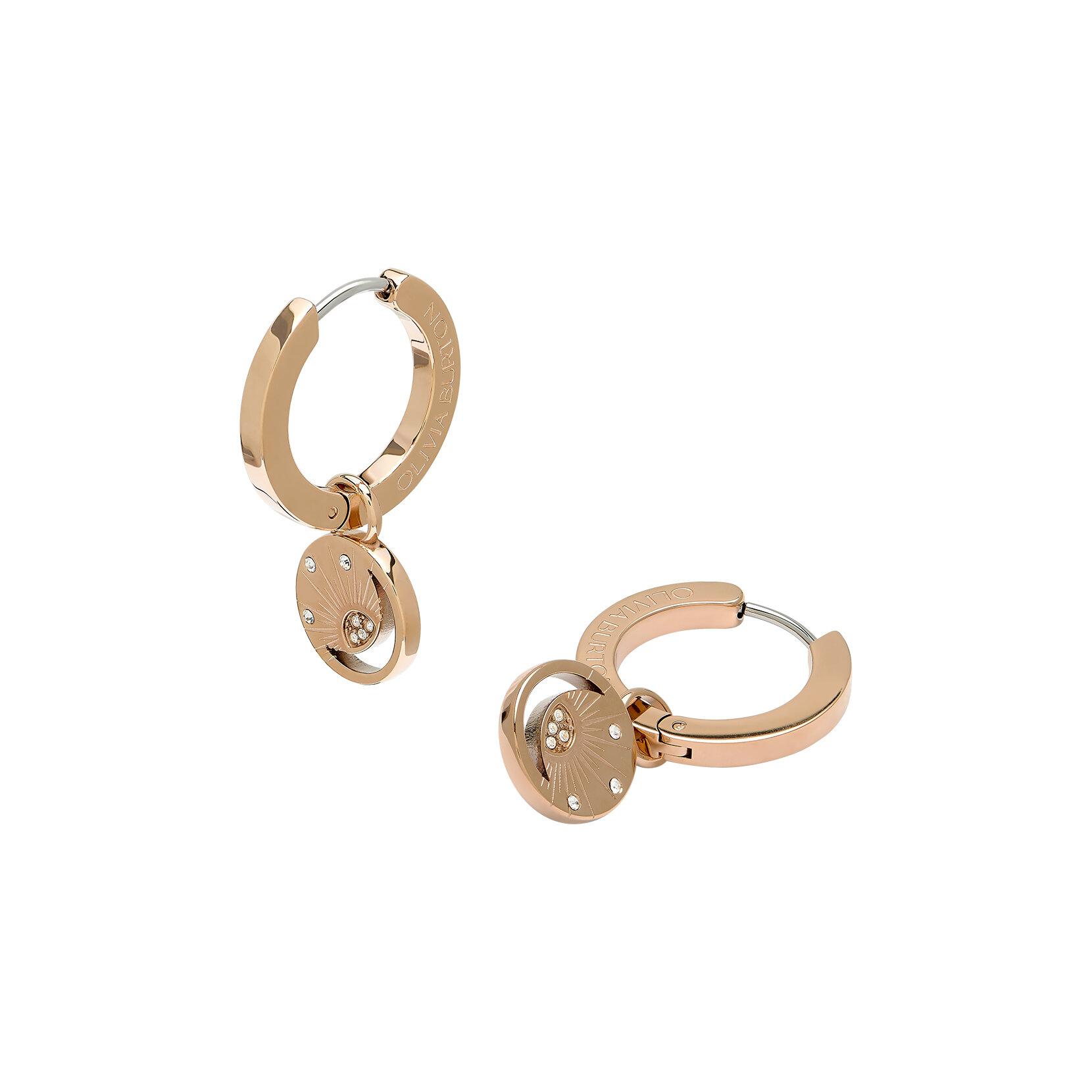 Celestial Sun Rose Gold Plated Hoop Earrings