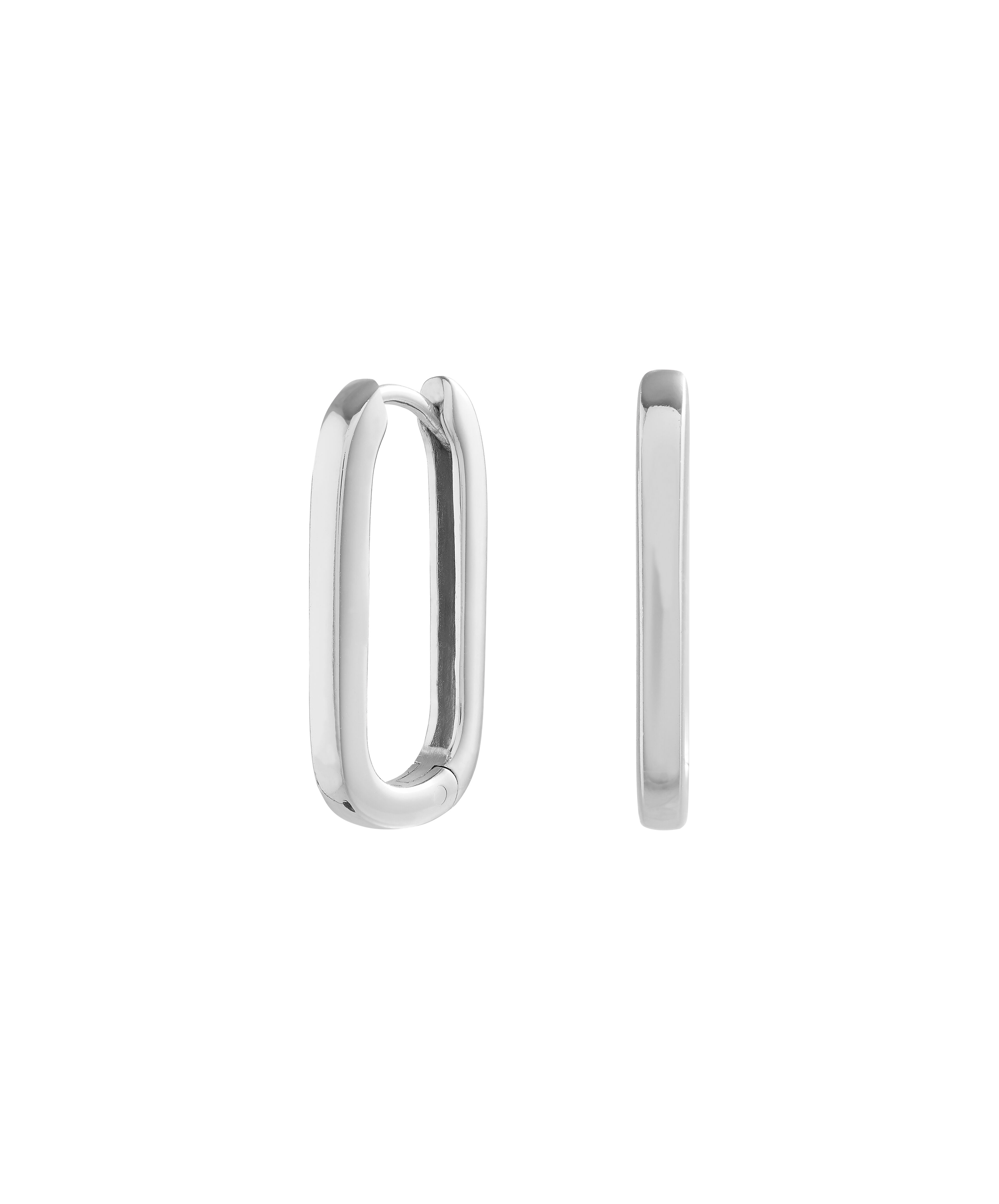 Silver best sale oval hoops