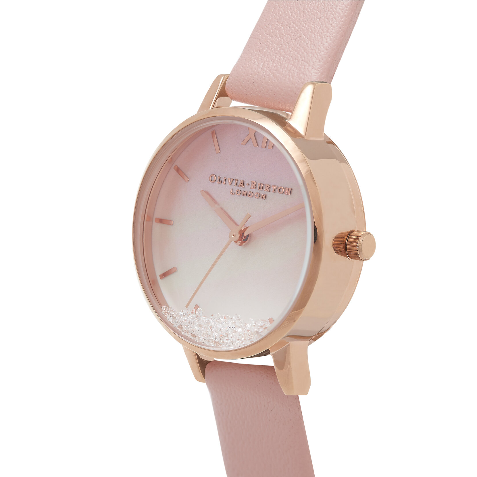 30mm Rose Gold & Pink Leather Strap Watch
