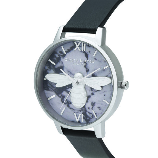 Shoreditch Marble Bee, Black & Silver