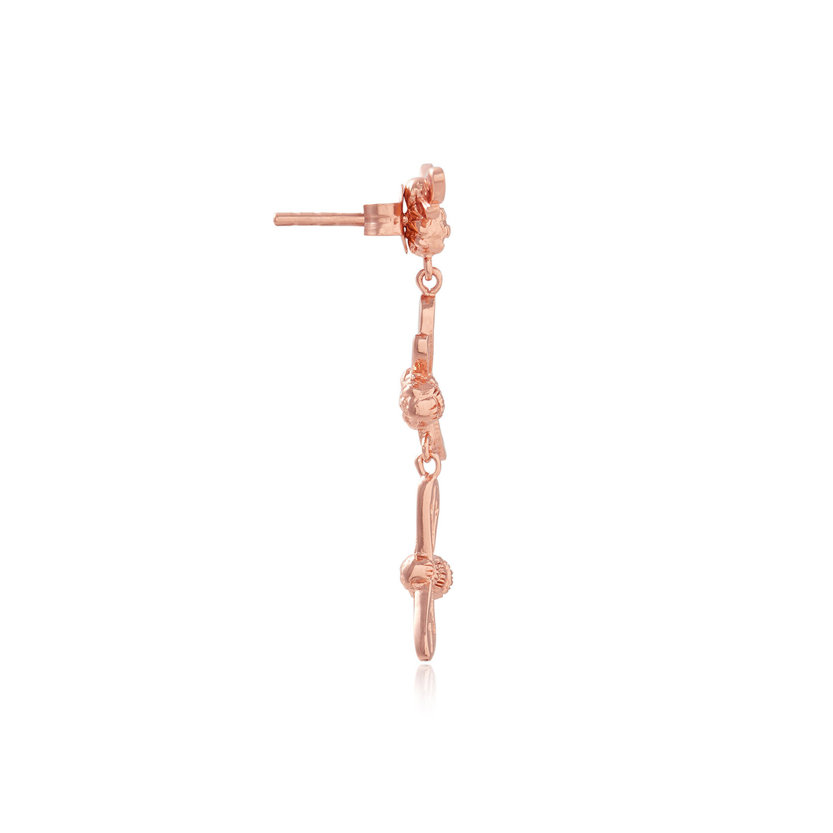Rose Gold Bee Drop Earrings