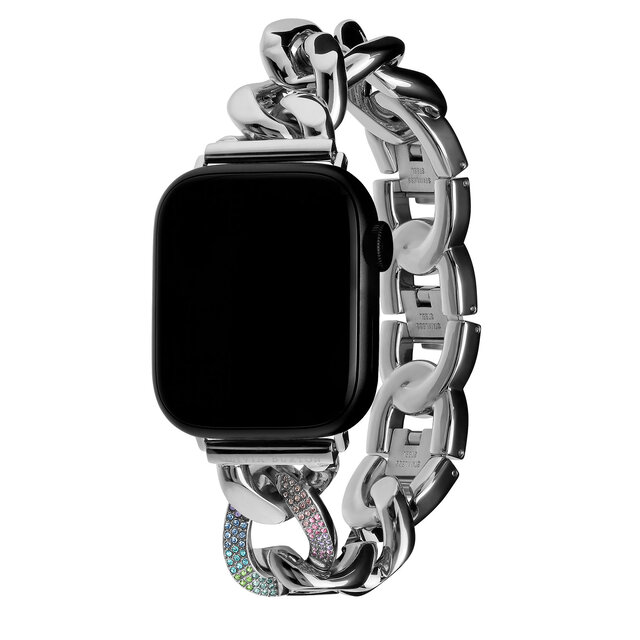 Silver with Rainbow Link Bracelet Strap