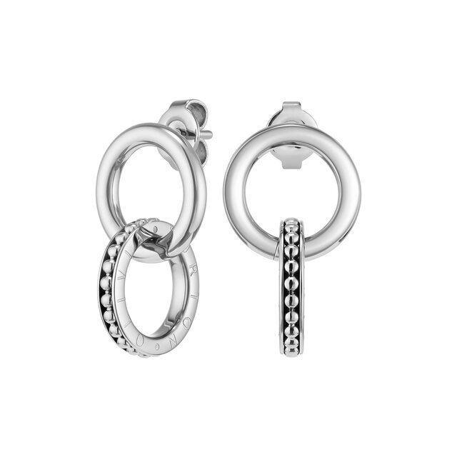 Amity Interlock Silver Tone Stud Earrings