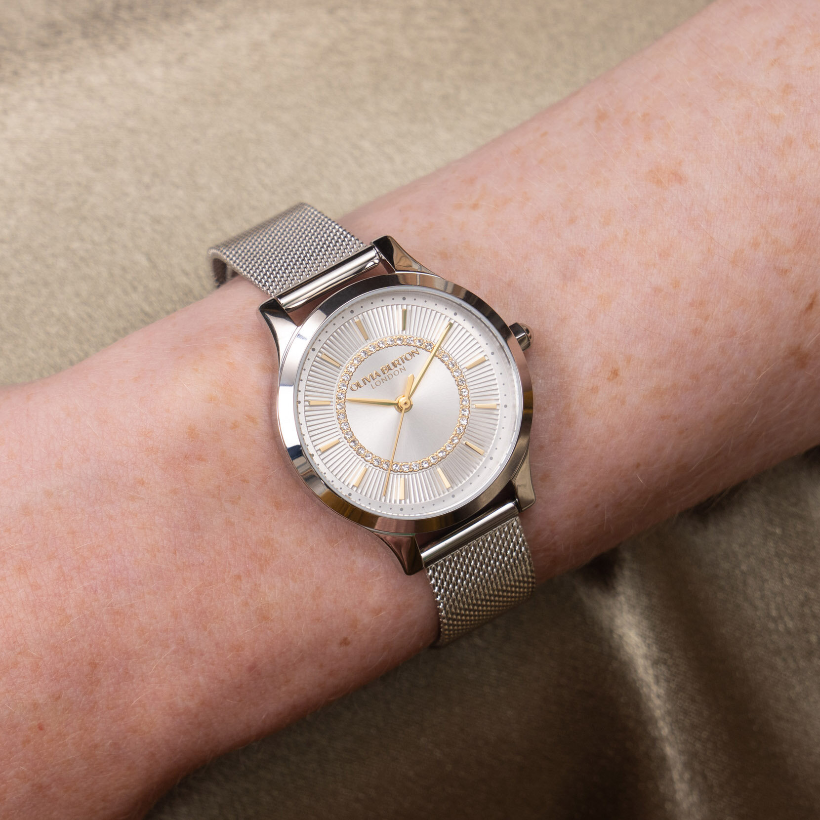 Montre Wonderlust 30mm Blanc & Maille Argent