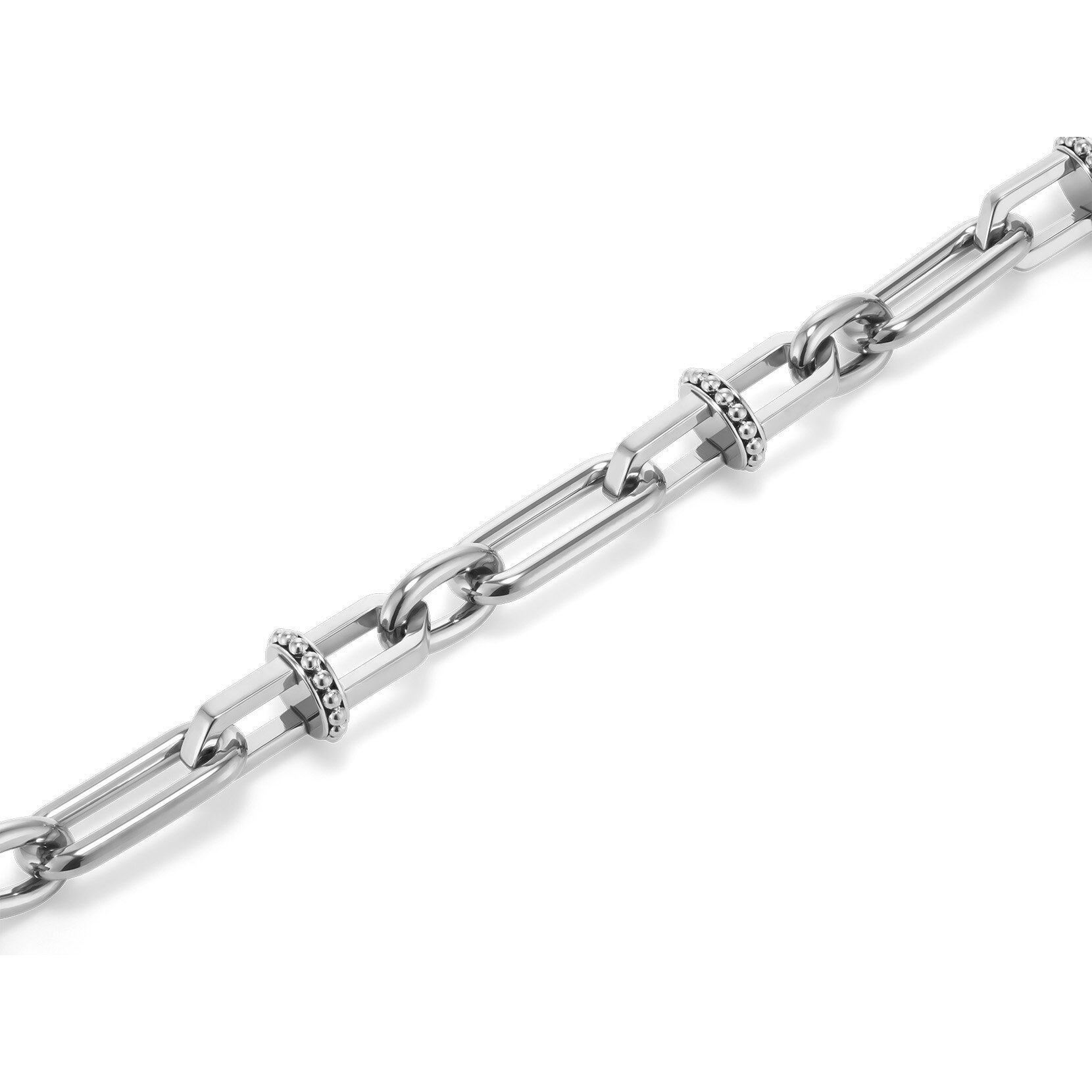 Anchor Link Silver Tone Bracelet