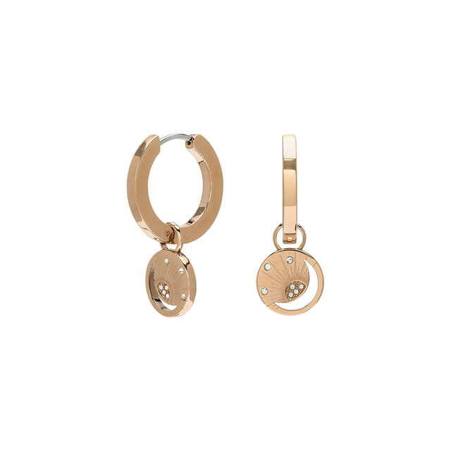 Boucles d'oreilles Créoles Soleil Céleste Plaqué Or Rose