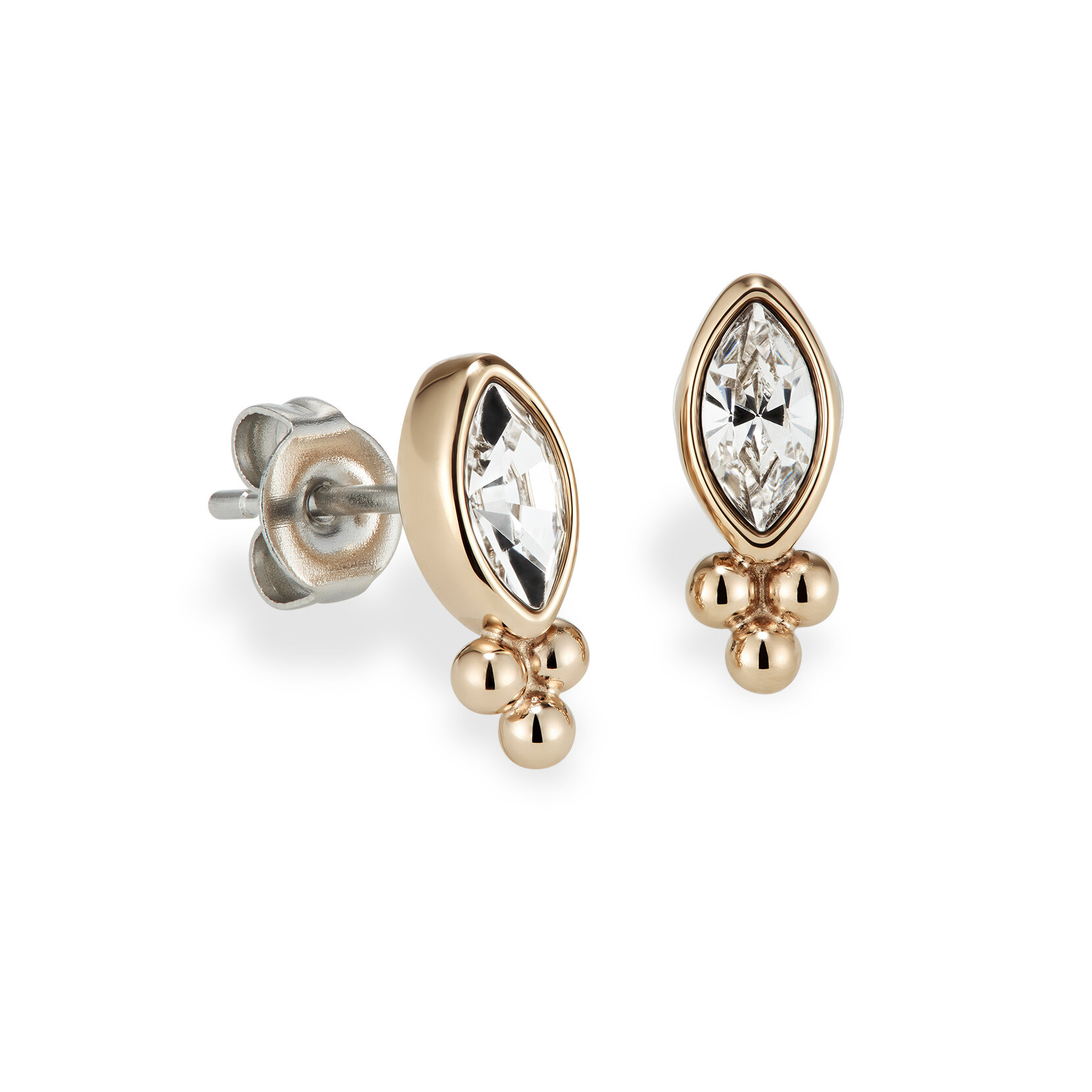 Dainty Rose Gold Plated Stud Earrings