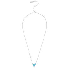 Collier Sparkle Butterfly Blue Marquise Butterfly argent